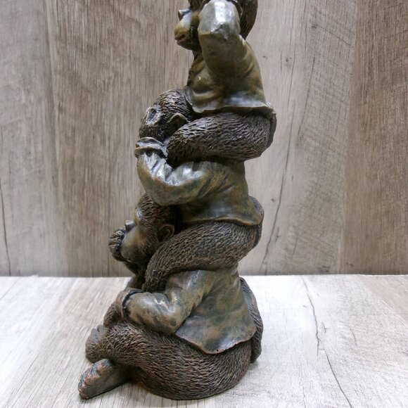 HEAR-SEE-SPEAK No Evil monkeys in resin-Wise monkeys stacked 8" tall - Picture 2 of 6